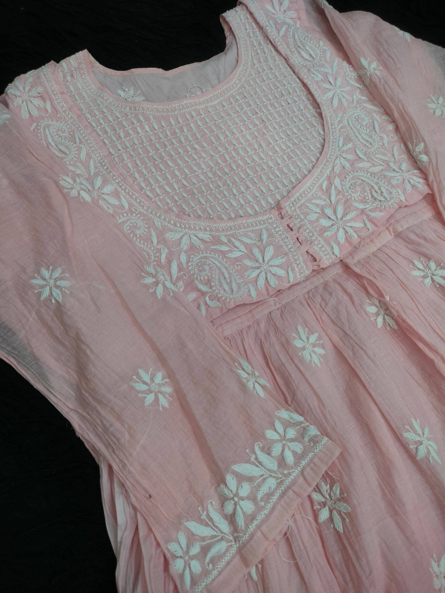 Pure Mul Chanderi A-Line Gown with Designer Koti – Premium Collection